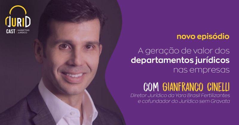 Neste episódio, Gianfranco Fogaccia Cinelli, diretor jurídico da Yara Brasil Fertilizantes e cofundador do JSG, fala sobre como os departamentos jurídicos podem gerar valor às empresas e de que formas os escritórios podem contribuir nesse processo.
spoti.fi/2RajvqI