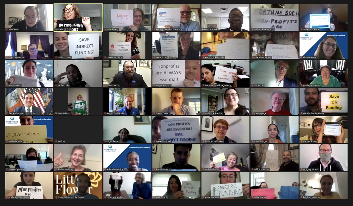 HSC_NY's tweet photo. Over 120 human services providers & advocates joined our virtual rally with @BenKallos to demand the full & immediate restoration of #nonprofit indirect funding
#SaveICRfunding #StillontheFrontlines https://t.co/ahoMEVPm7v