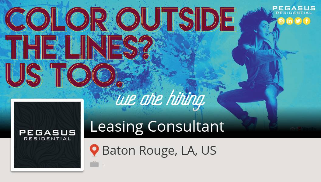 Are you a #Leasing #Consultant in #BatonRouge? #PegasusResidential is waiting for you! #job workfor.us/pegasusresiden… #pegasuspower #wemakepigsfly #pegasusresidential #wehelppeoplefindhome #pegasus