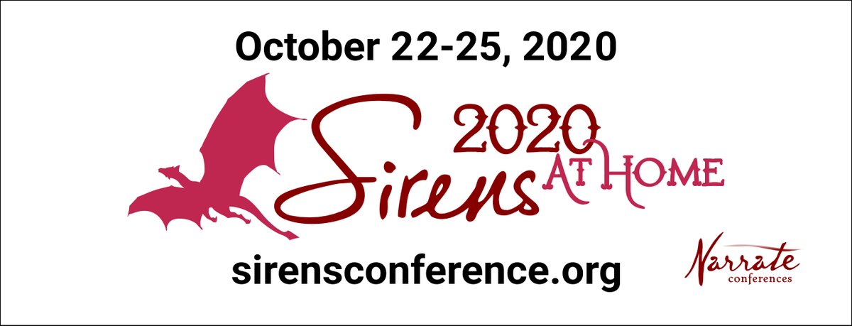 ANNOUNCEMENT: Sirens at Home will take place online—for free—October 22-25, 2020. While we’ve postponed our “villains” year (featuring Kinitra Brooks, Rin Chupeco, Sarah Gailey, Joamette Gil and Fonda Lee) to 2021, we didn’t want to let 2020 pass without gathering.  #SirensAtHome