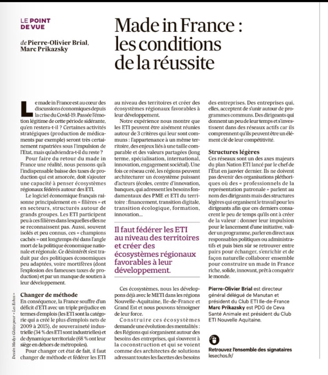 Le #madeinFrance passera aussi par des écosystèmes d’ETI fort en dans les #territoires !