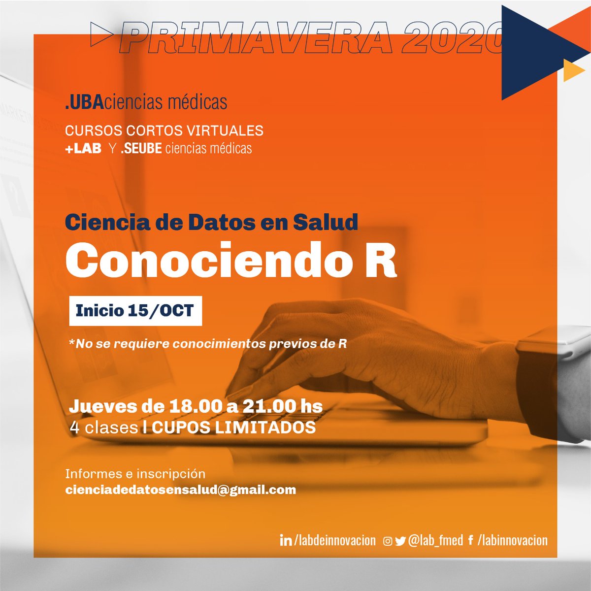 lab_fmed's tweet photo. Si no tenes experiencia y querés conocer el mundo de la #cienciadedatos en salud te proponemos este mini curso primaveral. #labfmed #fmed #UBA https://t.co/3jrNTMInQ6