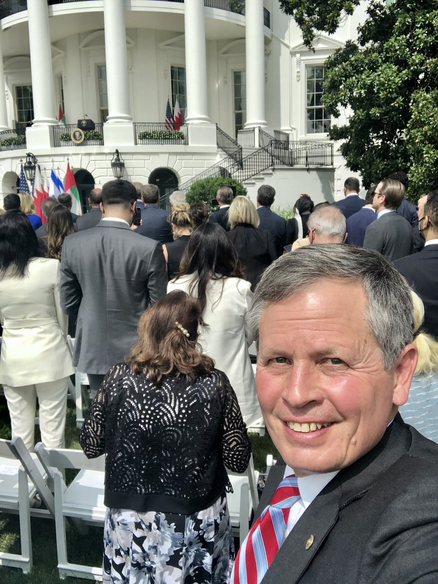 SteveDaines's tweet photo. A historic day for peace, security &amp; stability in the Middle East. I'm thankful for @realDonaldTrump’s leadership and commitment to supporting Israel, and for working to strengthen our national security. https://t.co/8l0kjFm3BY