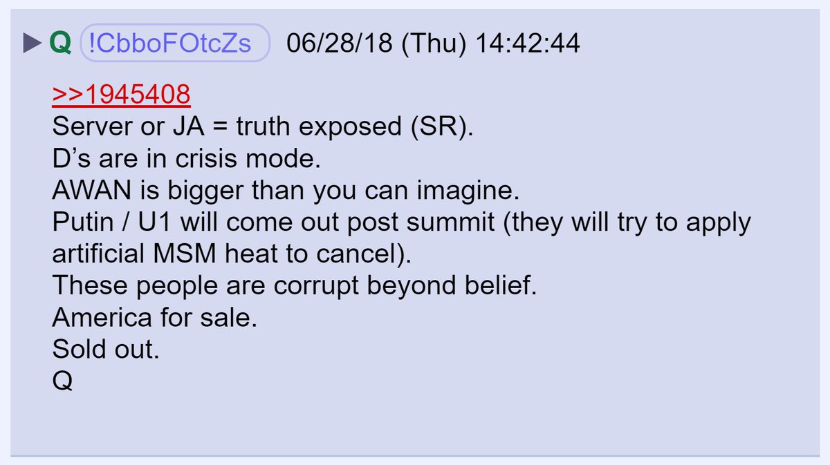 5) In June of 2018, Q suggested that either a forensic examination of the DNC server or testimony by Julian Assange would expose the truth about the DNC hack and what happened to Seth Rich.