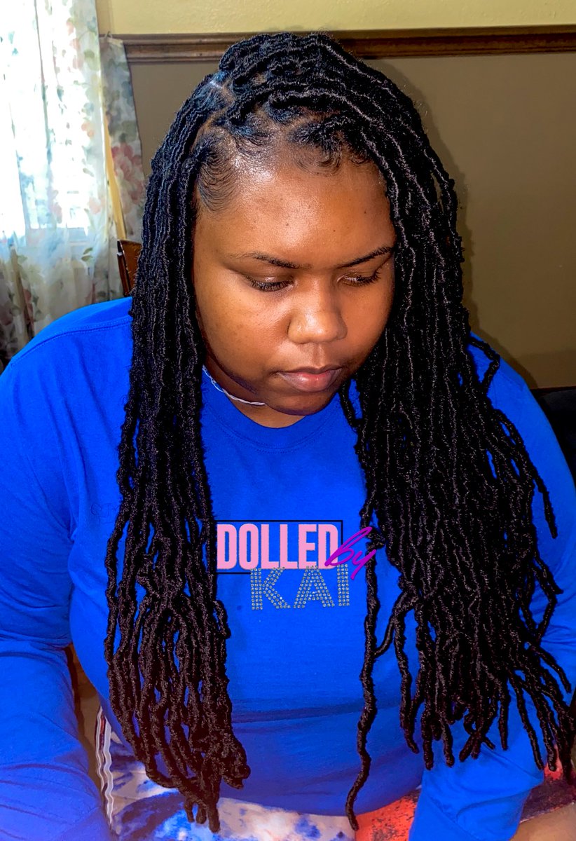 Soft locs on real locs (24”) 💙 #Dolledbykai #bookwithme #softlocs