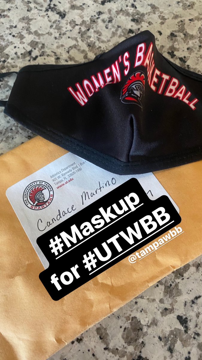 CandaceMartino's tweet photo. #Maskup for #UTWBB. Thank you for the gear, I’m looking forward to the season! @TampaWBB @D2SSC https://t.co/jSNZCZxCEQ