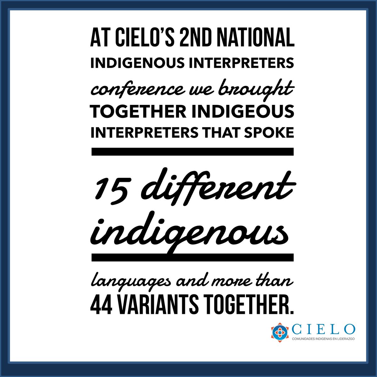 This was in December of last year in advancement of language rights, for the professionalization of indigenous interpreters. As we move forward with 2020, we are reminded of all that is necessary for indigenous people. We deeply appreciate the allies who make our work possible.