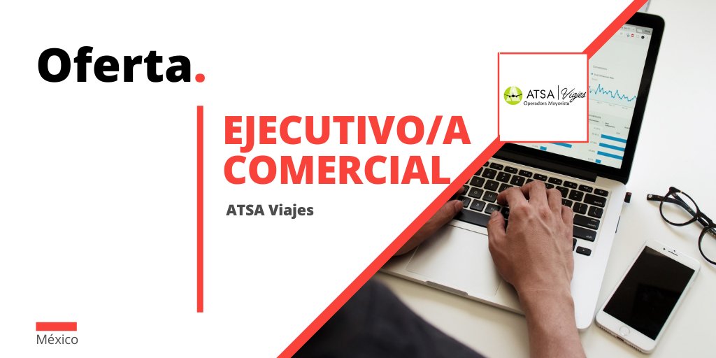 Turijobsmexico's tweet photo. #ofertalaboral 🔎 Atsa Viajes tiene vacantes para Ejecutivo/a Comercial en Jalisco y Nuevo León, en modalidad home office.  ¡Checa los requisitos e inscríbete aquí! 👉https://t.co/hJ73YFKsSz #empleomexico #vacante https://t.co/u8X3vN3L01