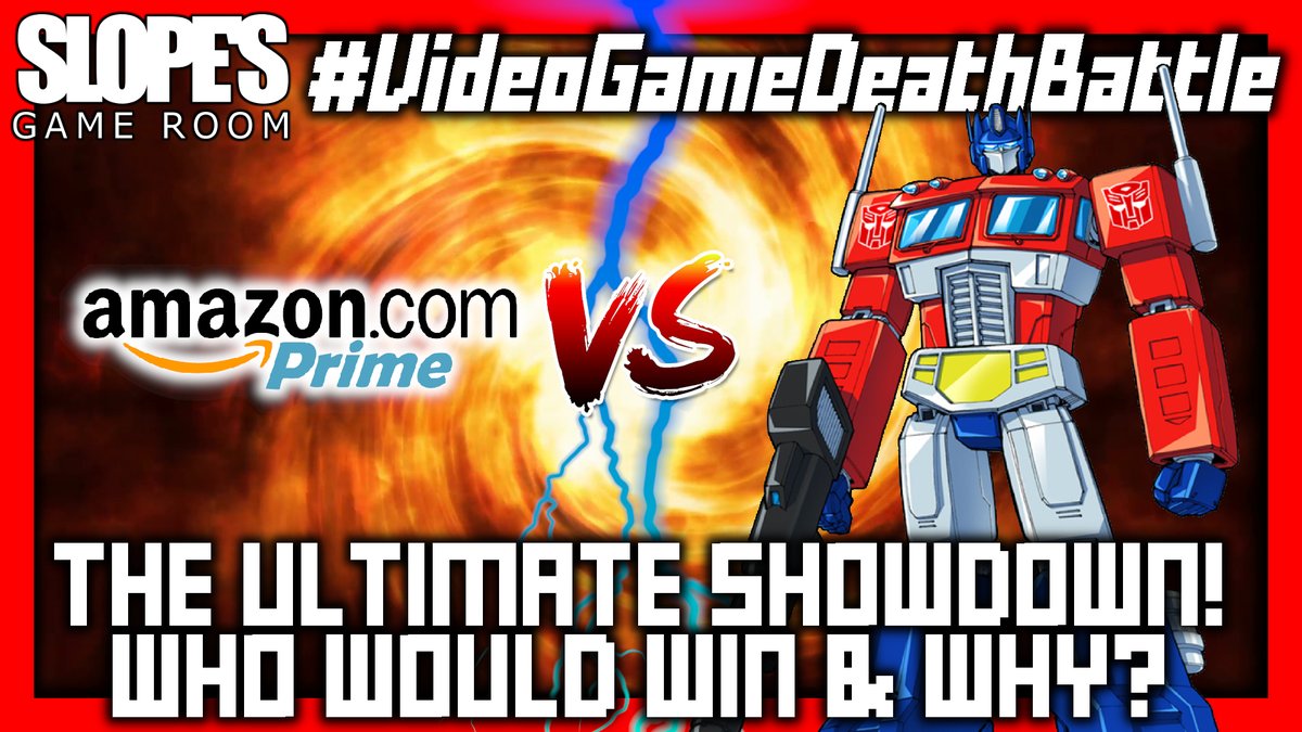 SlopesGameRoom's tweet photo. #VideoGameDeathBattle is back once again and this time in the ring its... Optimus Prime vs Amazon Prime
Who would win and why? https://t.co/wOhG3Pe0bX