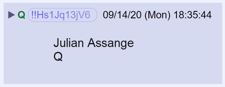 8) Q posted the names of Julian Assange, Seth Rich, John Brennan and Guccifer 2.0 last night.