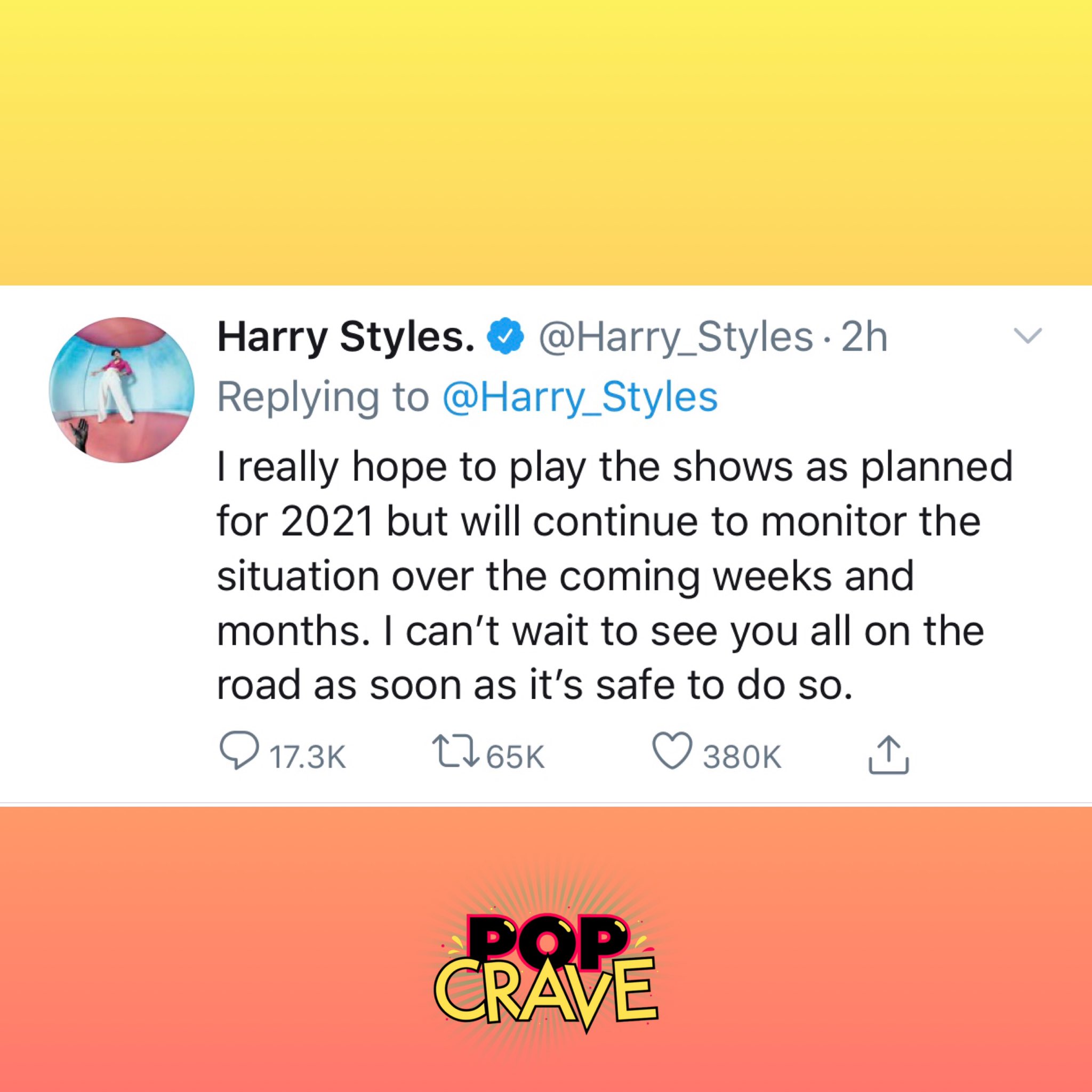 Pop Crave on Twitter "Harry Styles postpones FineLine tour dates for