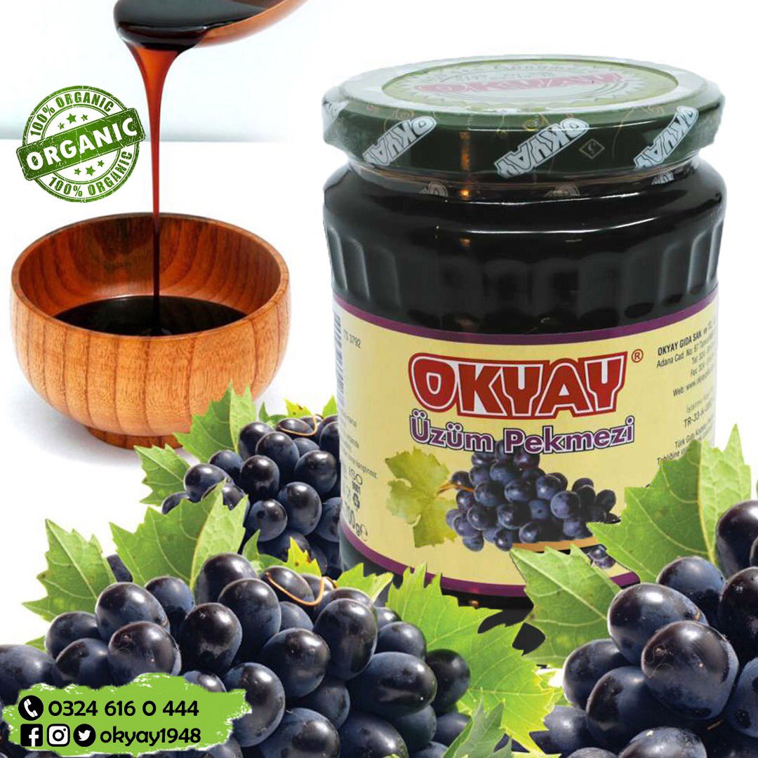 Lezzet ustası OKYAY’dan vitamin deposu Üzüm Pekmezi💫

Tüm ürünlerimiz ve siparişleriniz için okyayhelva.com.tr adresini ziyaret edebilir ve 0324 616 0 444 sipariş hattımız ile iletişime geçebilirsiniz.