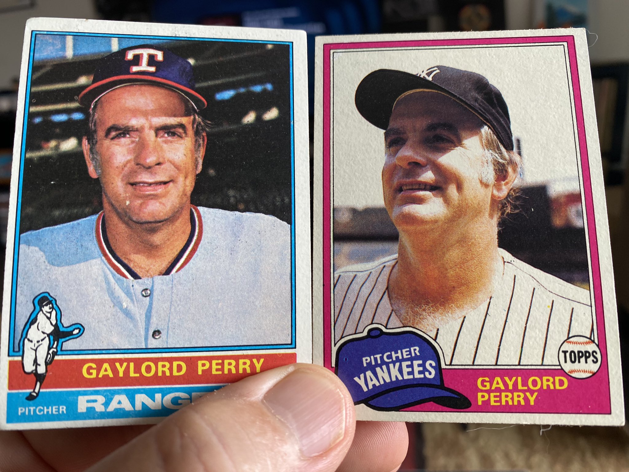 Happy 82nd birthday to Gaylord Perry. My two cards, later in his career. Wish I had some earlier ones. 