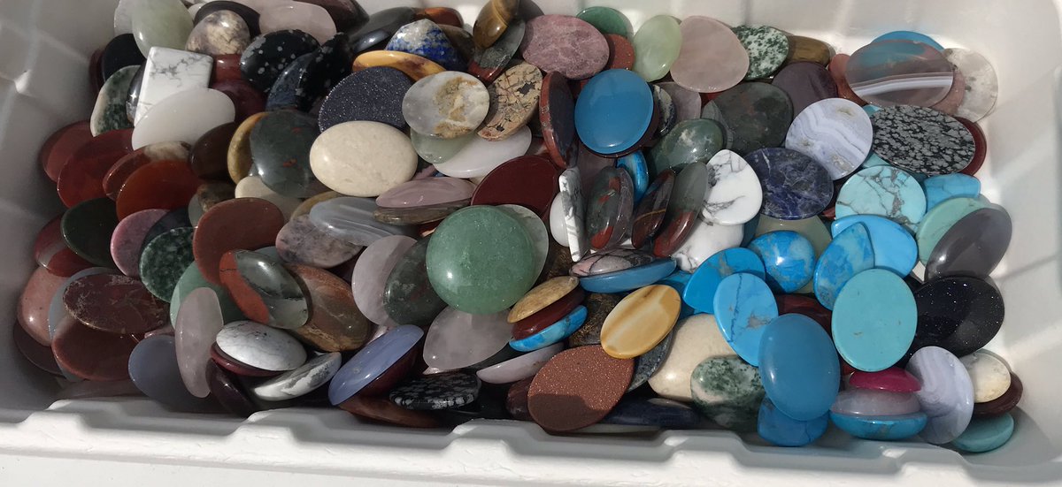 Coming up! I bought a parcel of 200 mixed cabochons do you didn’t have to. Let’s see what’s real and what’s fake!