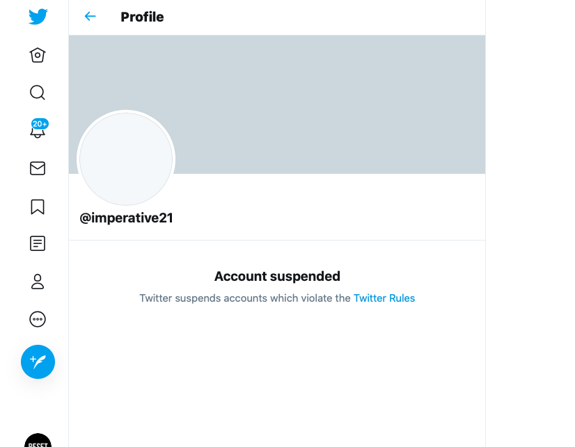 Imperative_21's tweet photo. @TwitterSupport I got an email saying my account is not suspended. But when I go to https://t.co/24vLnZXp6R it shows it is suspended again. Help? https://t.co/jtRJI2coDL