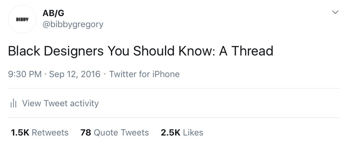bibbygregory's tweet photo. 2016 — I started a thread during NYFW (where Black designers are still not represented enough) featuring both emerging and established Black designers: https://t.co/293BRVVTKq