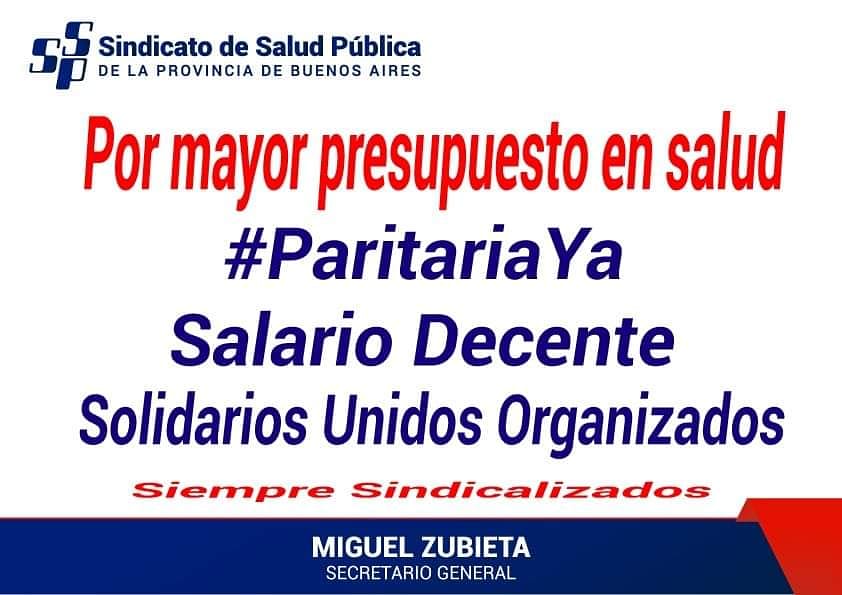 #ParitariaYa 
<a href="/Kicillofok/">Axel Kicillof</a> <a href="/DrDanielGollan/">Daniel Gollan</a> <a href="/mara_ruiz_malec/">Mara Ruiz Malec 💚</a> <a href="/SaludBAP/">SaludBAP</a> <a href="/TrabajoPBA/">Trabajo PBA</a> <a href="/SindicatoDSalud/">Sindicato de Salud</a> <a href="/eldialp/">Diario EL DIA de La Plata</a> <a href="/infocielo/">Infocielo</a> <a href="/MundoGremial/">Mundo Gremial</a> <a href="/AmericaTV/">América TV</a> <a href="/clasicos106/">CLASSIQUE 106.5</a> <a href="/nandotocho/">Fernando Tocho</a> <a href="/Infosindicales/">Infosindical</a> <a href="/ANDigitalOK/">ANDigital</a> <a href="/provincia1270/">Radio Provincia AM 1270</a> <a href="/CronicaSindicaL/">CRÓNICA SINDICAL</a> <a href="/infosaladillo/">Info Saladillo</a> <a href="/Infomiba/">Infomiba</a> <a href="/Turcolibia/">Ezequiel Jahir Oslé</a>