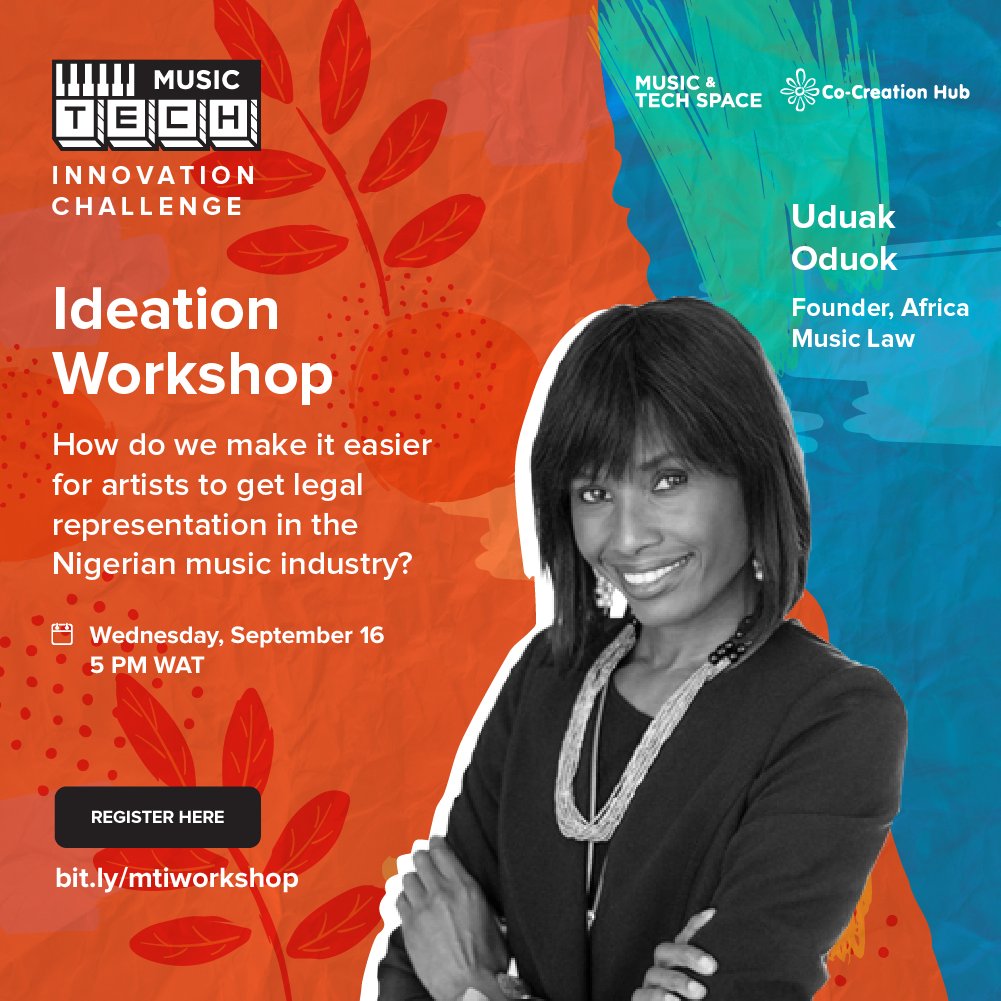 Cc_HUB's tweet photo. How do we make it easier for creatives in Nigeria to get access to legal representation?

Join @msuduak tomorrow as we discuss this and the role technology can play in legal advisory in the Nigerian music industry #MTInnovationChallenge

Register - https://t.co/WP7uLqKkZt https://t.co/Pg5AdIphkF