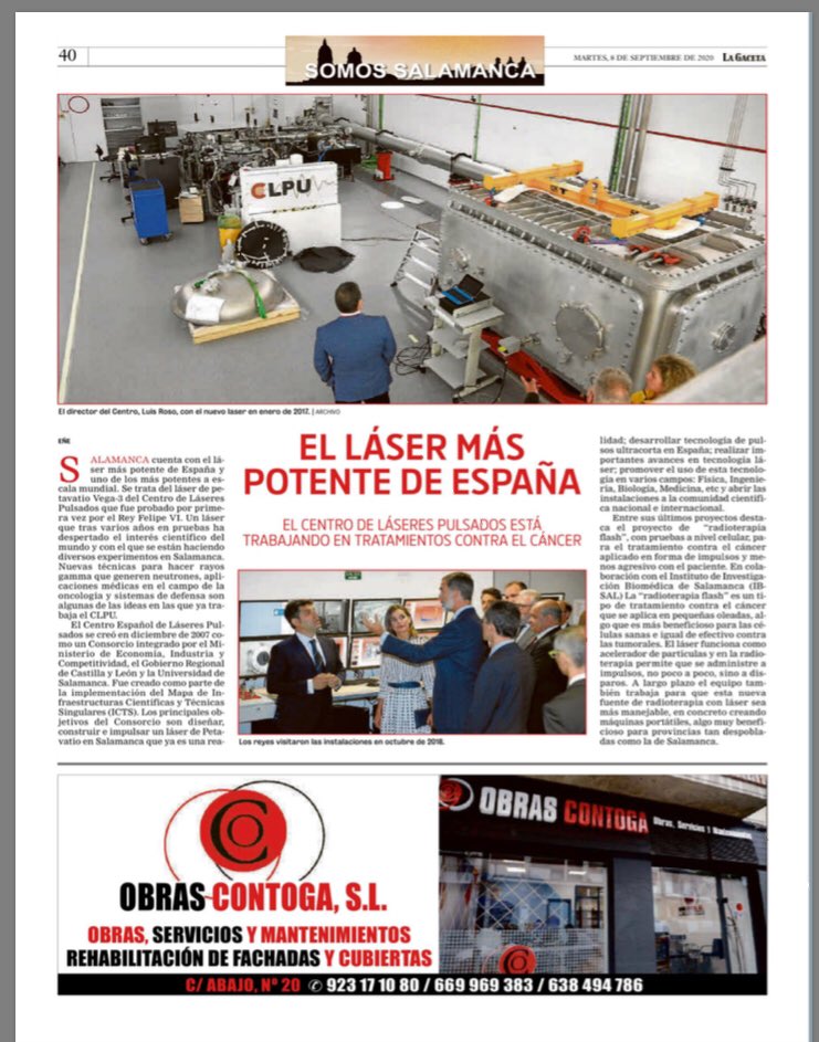 balbella's tweet photo. ”El láser más potente de España” Centro de Láseres Pulsados #CLPU #ICTSNews #Salamanca https://t.co/D1DqsDHGBE https://t.co/HKYEjvL8hC