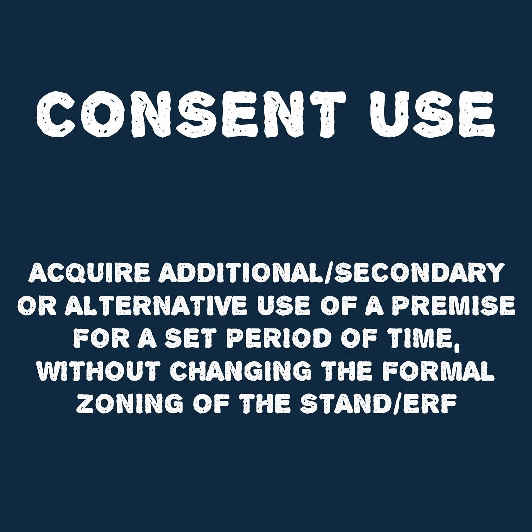 Towncon_DC's tweet photo. Consent use rights are non-permanent and are set for a specific period of time (e.g on Residential zoning)

Examples:

🟡 Guesthouse 
🟡 Child care centre
🟡 Religious purposes
🟡 Home office
🟡 Salon
🟡 Medical consulting rooms

Are you looking for town planning advice? https://t.co/ivJb3gcHAa
