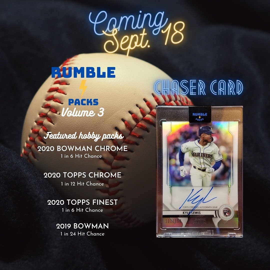 Rumble_Packs's tweet photo. Volume 3 releasing Sept 18th!

- 8-10 hobby packs
- 1 chaser card
- $89.99

https://t.co/mhRPWsUadU

@HobbyConnector

#thehobby #rumblepacks https://t.co/3mnE9lgFxj