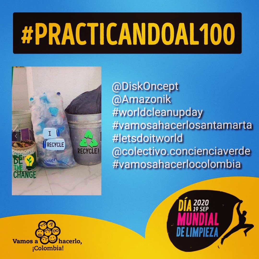 ColectivoMarta's tweet photo. Reciclar y contribuimos 🍃♻️ @DiskOncept @Amazonik @funco_ecologica @vamosahacerlocolombia #AprendiendoAl100 #PracticandoAl100 #NormalizandoAl100 #vamosahacerlosantamarta #worldcleanupday #letsdoitworld https://t.co/cjPUguaa4v