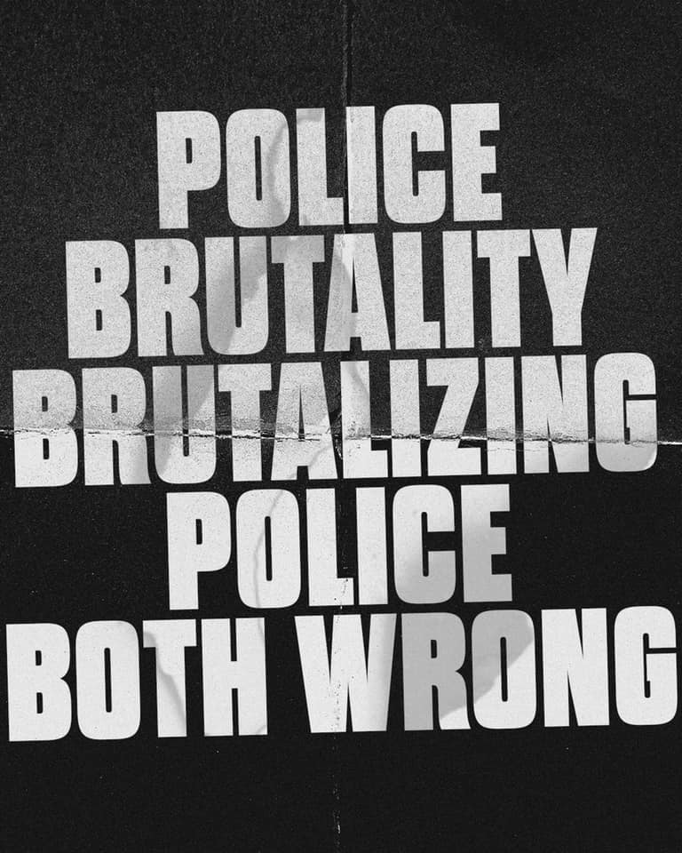 taurenwells's tweet photo. Police Brutality • Brutalizing Police
_
BOTH WRONG
_
Just wanted to say that loud and clear. Don’t @ me.
_
I know we live in times where you have to choose a side and I have. I’m on the side of love, justice, humility, and mercy. https://t.co/3EnatC4sBV