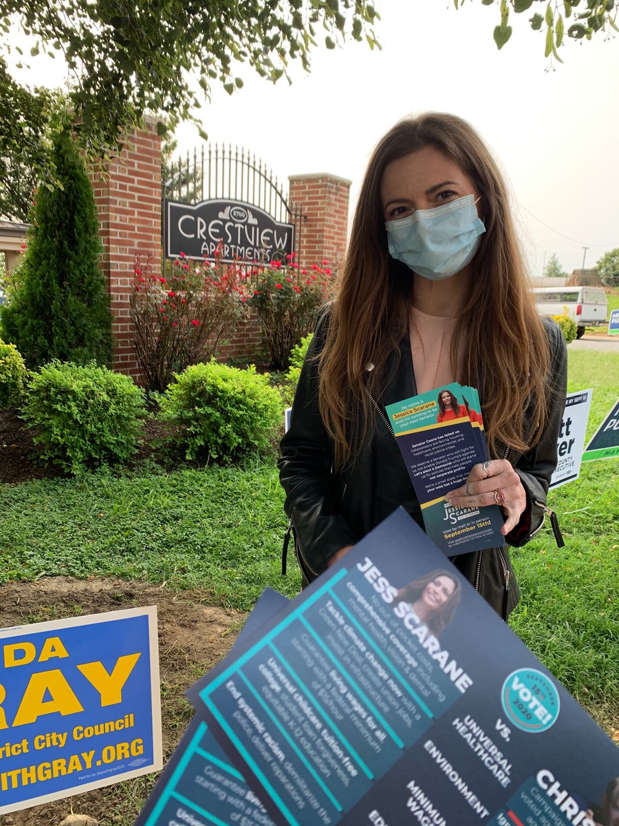 Jess outside of Crestview Apartments.