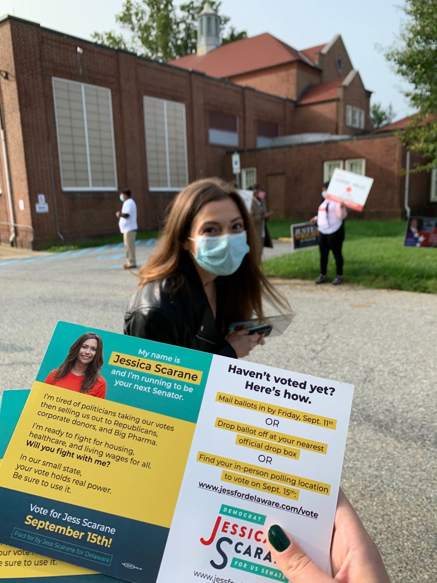 Jess outside of Harlan Elementary.