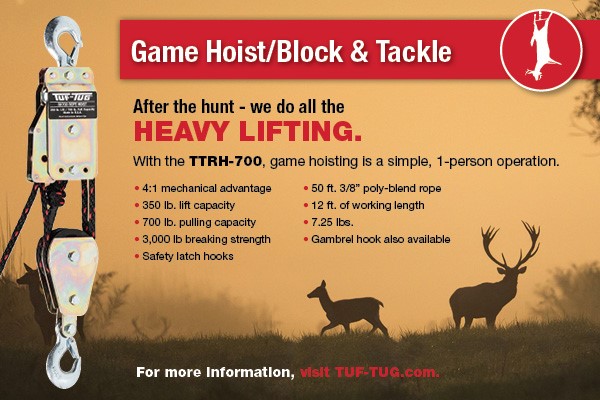Tuf_Tug's tweet photo. With deer season just around the corner,  our heavy-duty game hoists provide a quick, simple and effective 1-person solution! https://t.co/maX77Vx2Rg