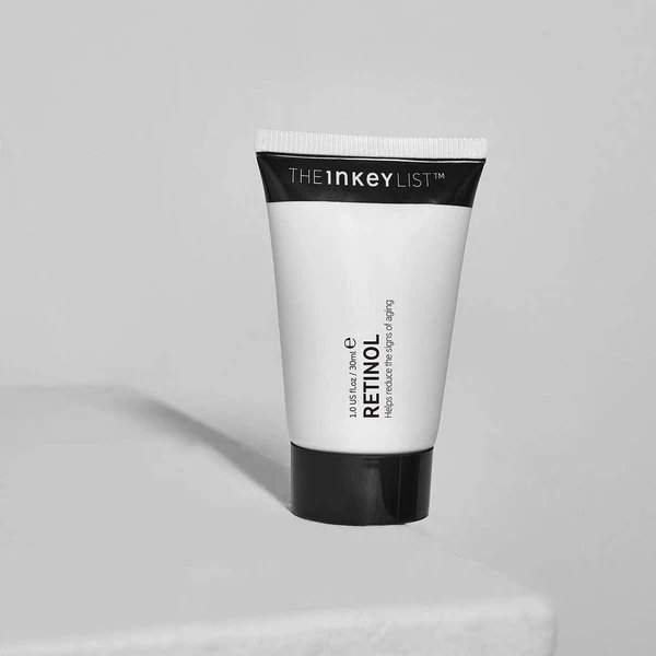 3. Retinol. Retinol boosts the amount of collagen your body makes and plumps out skin, cutting down fine lines and wrinkles. It also improves skin tone and color. It should be used preferably at night. This image below is a retinol from the inkey list brand.