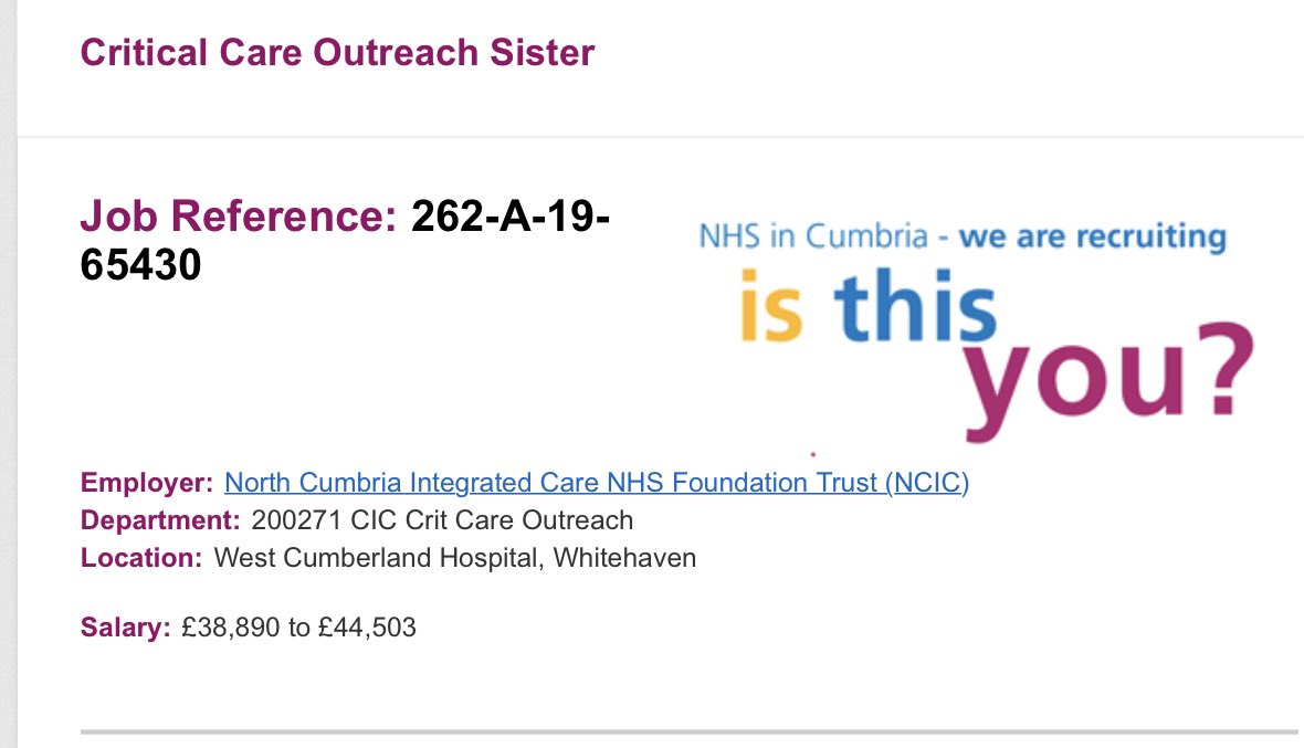 WCHCCOT's tweet photo. Only 10 days left to get your applications in for our Critical Care Outreach post at WCH. 36 hours permanent post with supernumerary preceptorship period and a supportive and welcoming team https://t.co/PrwQRAT8yC