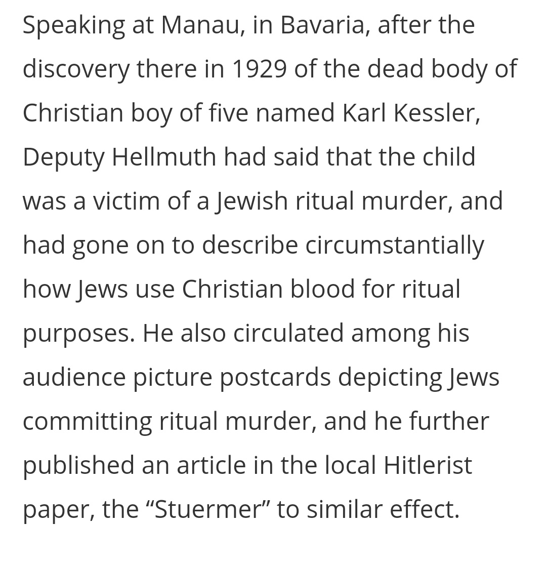 As late as 1929, however, 'blood libels' were still being propagated in places like rural Bavaria, and even Massena, New York. /10