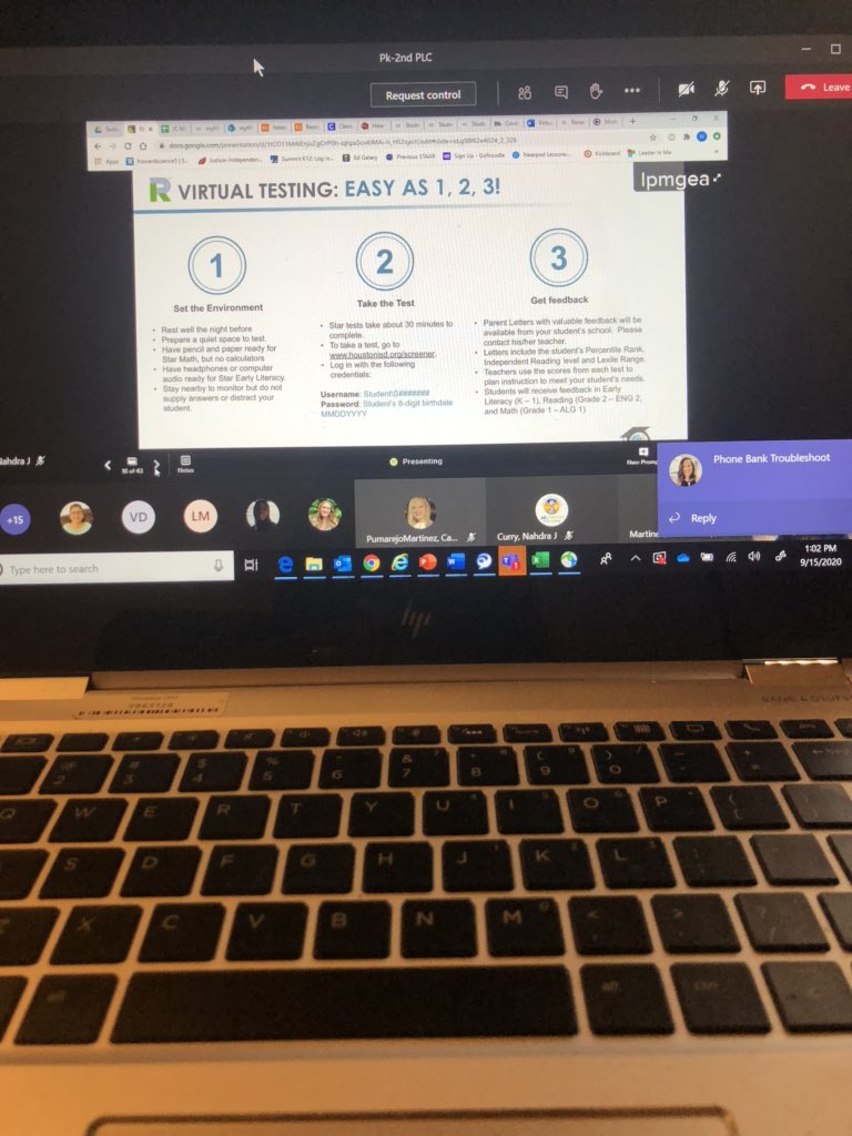 sfagurl2005's tweet photo. 1st PLC of the 20-21 School Year Formative Assessment - Ren360 Campus Expectations and planning for Virtual Assessments @Mitchell_Elem #DDInAction #HISD_Assessment #DataRichYear https://t.co/5G6ZlIo2Cq