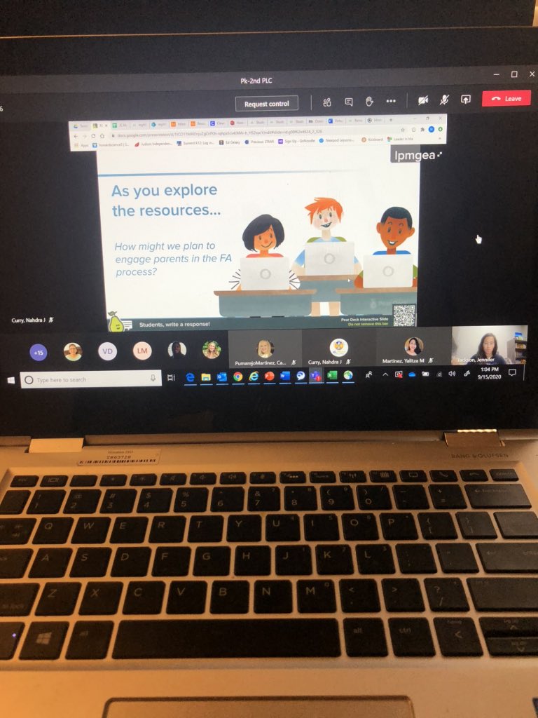 sfagurl2005's tweet photo. 1st PLC of the 20-21 School Year Formative Assessment - Ren360 Campus Expectations and planning for Virtual Assessments @Mitchell_Elem #DDInAction #HISD_Assessment #DataRichYear https://t.co/5G6ZlIo2Cq