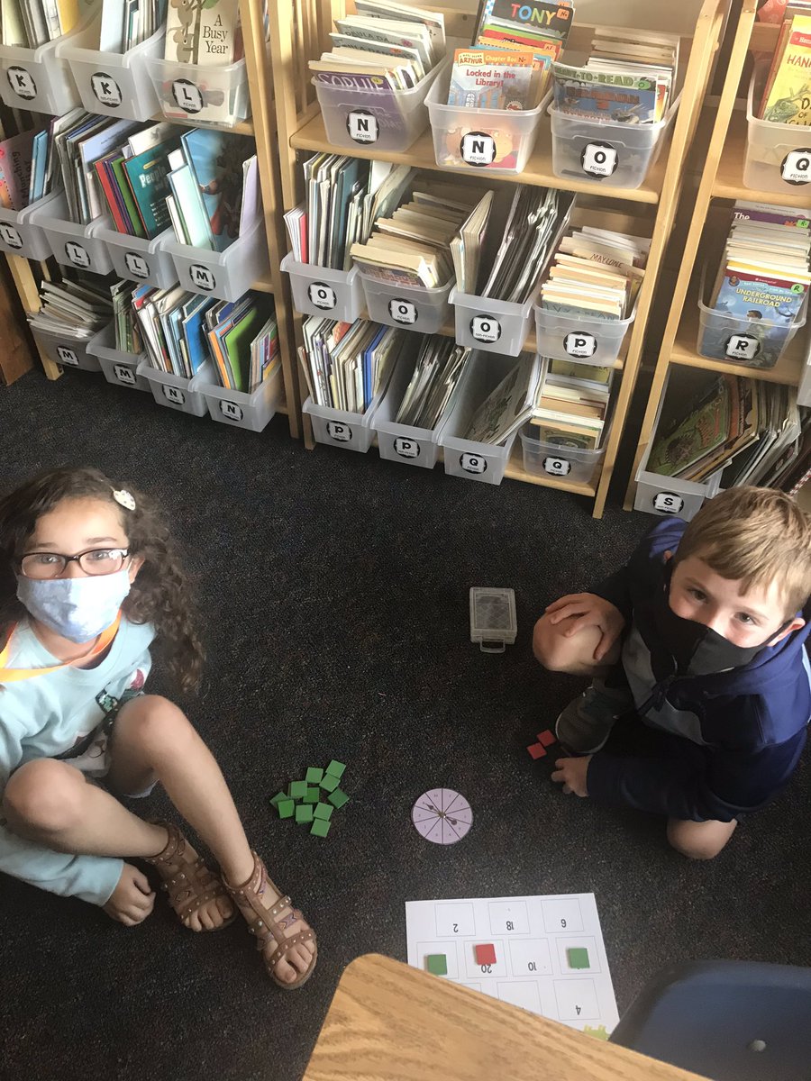 MissFoster2nd's tweet photo. Today we read outside, visited the library for the first time this year, and learned some new math games! https://t.co/1Tsv5FWN14