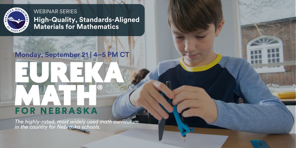 NillesAbbie's tweet photo. What do high-quality instructional materials for math look like?
Join us Monday, Sept. 21 (4 PM CT) for @NDE_GOVβs webinar series to learn about the highly-rated and most widely math curriculum @eureka_math (previously @EngageNY). https://t.co/An4YhYDA2R #nebedu #launchnebraska https://t.co/V5edsSAzOm