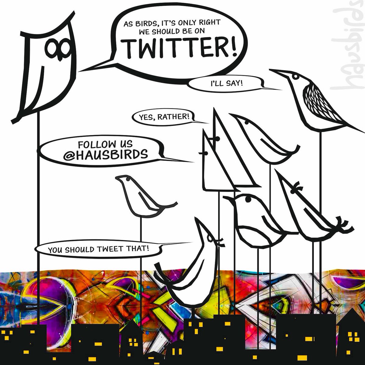 Hubble the Owl plans to tweet a word of wisdom to you all on a weekly basis in a cartoon just like this. It was his idea to go on Twitter😉
#hausbirds #hausbird #hausform #sculpture #birdart #birds #ilovebirds #handmade #collectibles