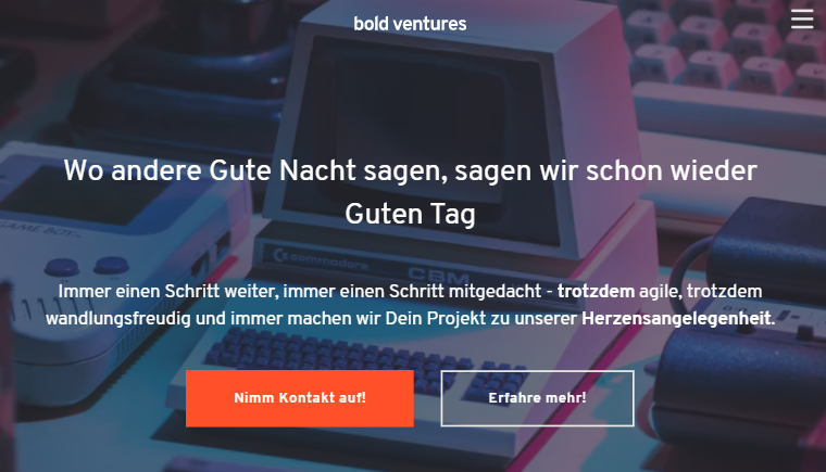 Unser lang ersehnter #Relaunch ist durch🥳Nochmal einen großen Dank ans ganze #boldventures Team!!! 😍Wir sind sehr happy mit unseren neuen Webseite - Schaut mal vorbei! #nuxt #strapi 
bold-ventures.de/?utm_source=tw…