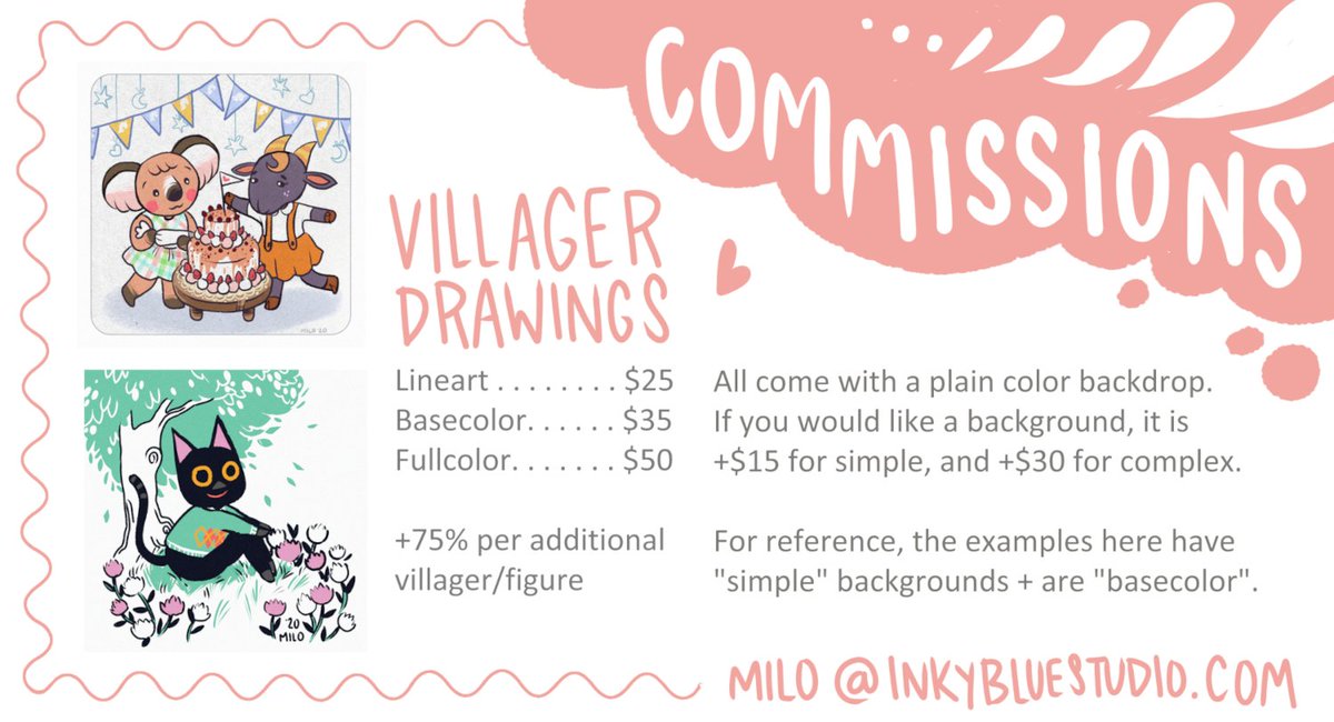 VillagerMilo's tweet photo. 🌞I am happy to say my commissions are officially open! These are my two #AnimalCrossing sheets (posted like this to fight the crop). I have three slots to start with. Please DM or email me if you're interested!✨ Rts appreciated! 🥺💛 https://t.co/k3ngMQbl8H #commissionsopen https://t.co/E6Wsxk3QXG