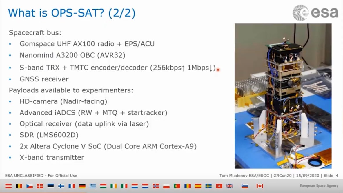 gnuradio's tweet photo. If you're at all interested in SATCOM and are missing the #GRCon20 livestream, be sure to check out the recording of today's talk from the @esa on their OPS-SAT mission, @gnuradio, and @SatNOGS! https://t.co/eshrfrWPcE