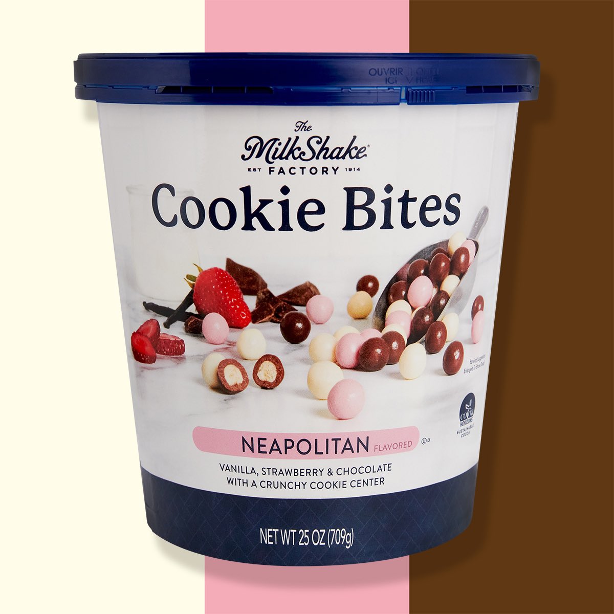 MShakeFactory's tweet photo. 🎉 BIG NEWS! WE JUST LAUNCHED OUR FIRST ITEM AT @COSTCO IN THE NORTHEAST!🎉

Our Neapolitan Cookie Bites are a fun twist on the hot trending classic ice cream combo. With a crunchy vanilla cookie center, these snack bites are strawberry, chocolate &amp; vanilla goodness in a bite.😋 https://t.co/2mNzfOw5TO