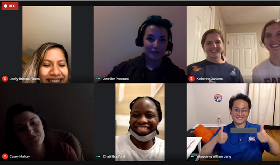 UWG_SWP's tweet photo. Our Sport Management Graduate Coordinator, Dr. Pazmino, hosted a virtual meeting welcoming the Sport Management students to the Grad Program. In the meeting, we discussed certain topics such as what to expect, courses needed, and job opportunities after student’s graduate. https://t.co/l163JxQUMb