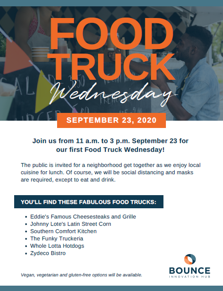 rsaborse's tweet photo. Join @Bounce_Hub next Wednesday, September 23rd for Working Wednesday featuring free Coworking, introduction to the Workshop/ Makerspace, and Food Trucks from 11am-3pm.

https://t.co/4A75bVwDuz https://t.co/rGWcRW2S2N