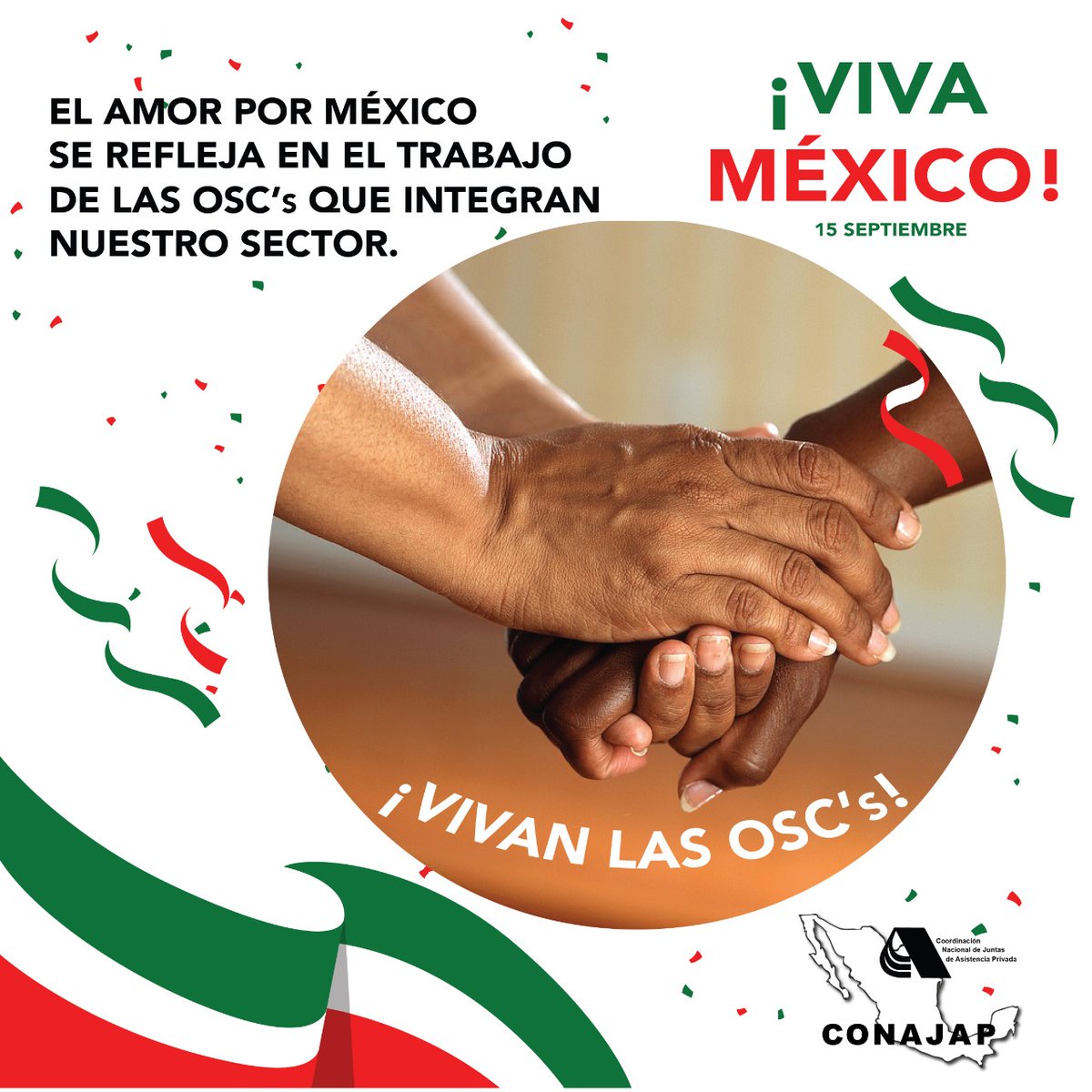 ConajapOficial's tweet photo. Celebramos esta fecha agradeciendo a las organizaciones de la sociedad civil que entregan su trabajo a México 
¡Vivan las OSC's! https://t.co/ZN6lAdyeaX