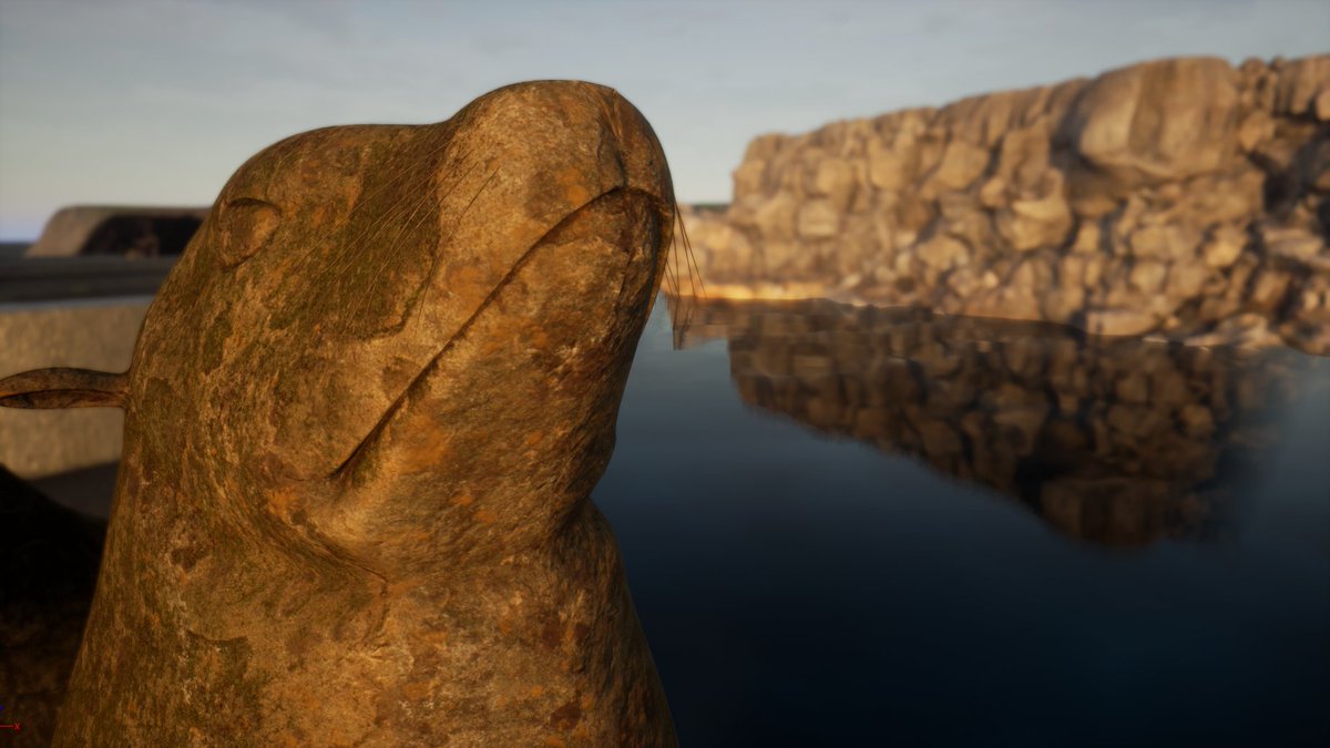 TREE_Industries's tweet photo. Our neighborhood friendly "Seal Statue" 🦭. Made using @quixeltools Smart Materials, MegaScans, and RayTracing. Rendered in real-time at roughly 60fps using #UE4. #MadeWithUnreal #IndieGameDev #RealTimeRayTracing #SmartMaterials #GameDev #UnrealEngine #IndieWatch #IndieGame https://t.co/p2CfYQEoH0