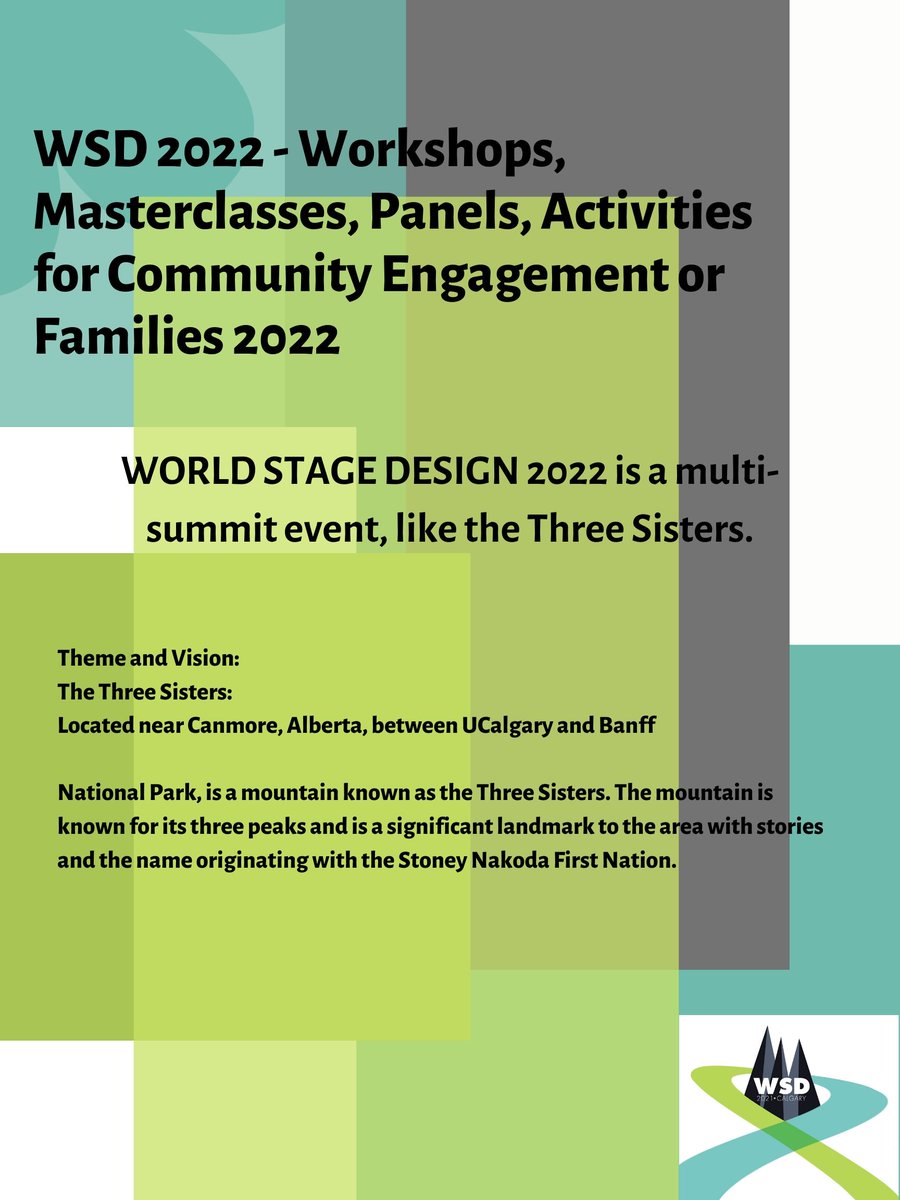 Deadline Extended - World Stage Design 2022 
Submissions
Due to COVID-19, World Stage Design (WSD 2021) will be postponed to August 6 – 16th, 2022. The deadline for submissions to World Stage Design Exhibition and Scenofest have been extended.