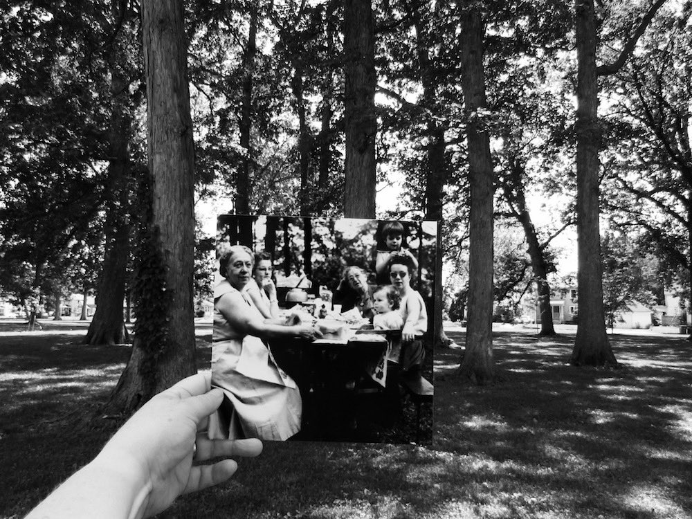 DearPhotograph's tweet photo. Dear Photograph, a 1957 summer picnic in the park with the women in my family and my dad, the prolific amateur photographer, capturing the moment. 

Read the rest of the story here: https://t.co/KqxqOTOhxZ https://t.co/FLj44nqgLf