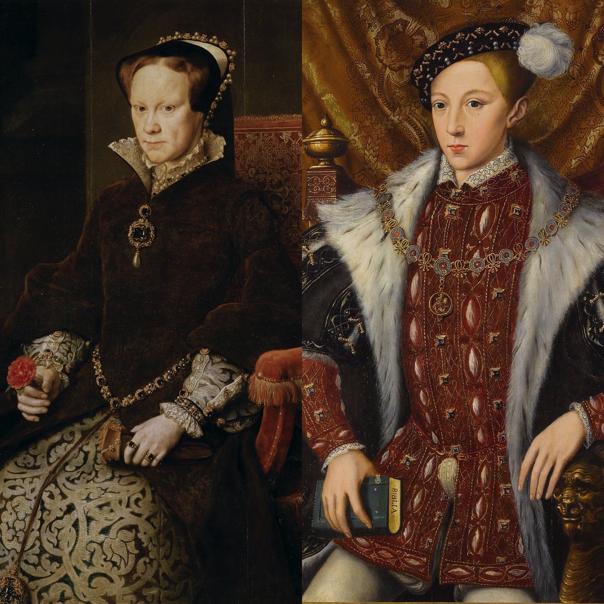 How different would history have been had Edward VI died at 50, leaving three thriving sons behind him?

What would have happened if Mary I had given birth to a healthy  Habsburg boy?