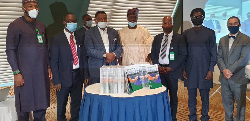 Hon. Minister of State Power unveiling NEMSA Guidelines for Inspection of Solar Mini-Grids in Nigeria with the MD/CEO CEIF NEMSA, MD REA, Rep. Permanent Secretary FMoP, Country Director GIZ.